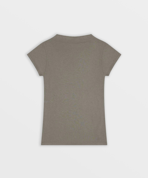 SAFARISPOT(サファリスポット)の「1/2 モックネック Tシャツ (オリーブ)(Tシャツ/カットソー・レディース・その他・1)」の1枚目の写真