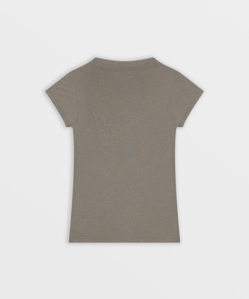 SAFARISPOT(サファリスポット)の「1/2 モックネック Tシャツ (オリーブ)(Tシャツ/カットソー・レディース・その他・1)」の2枚目の写真