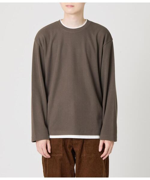 Park Slope NEWYORKER（パークスロープニューヨーカー）の「レイヤード長袖Tシャツ（Tシャツ/カットソー・メンズ・ホワイト/ブラウン・SMALL/MEDIUM/LARGE/X-LARGE）」の6枚目の写真