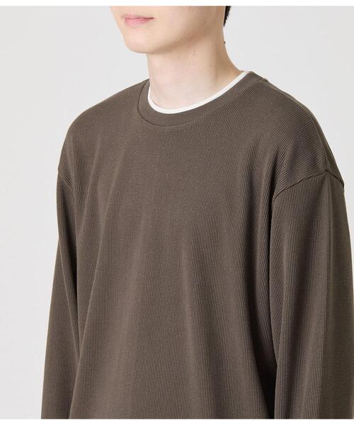 Park Slope NEWYORKER（パークスロープニューヨーカー）の「レイヤード長袖Tシャツ（Tシャツ/カットソー・メンズ・ホワイト/ブラウン・SMALL/MEDIUM/LARGE/X-LARGE）」の10枚目の写真