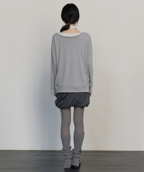 FLAREUP(フレアアップ)の「2レイヤーオフセット長袖 (FL-198_Gray)(Tシャツ/カットソー・レディース・グレー・OS)」の6枚目の写真
