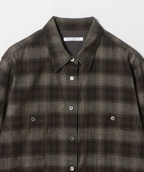 BEAUTY&YOUTH UNITED ARROWS(ビューティーアンドユースユナイテッドアローズ)の「コットン コーデュロイ チェック シャツ(シャツ/ブラウス・レディース・ダークブラウン/ナチュラル・FREE)」の4枚目の写真