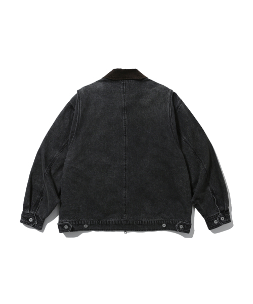 ANGLAN（アングラン）の「Denim Work Zip-Up Jacket - Washed Black（デニムジャケット・メンズ・その他・1/2）」の2枚目の写真