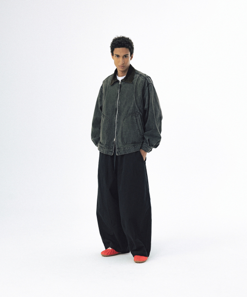 ANGLAN（アングラン）の「Denim Work Zip-Up Jacket - Washed Black（デニムジャケット・メンズ・その他・1/2）」の3枚目の写真