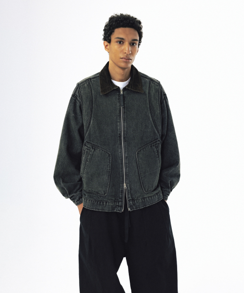 ANGLAN（アングラン）の「Denim Work Zip-Up Jacket - Washed Black（デニムジャケット・メンズ・その他・1/2）」の4枚目の写真