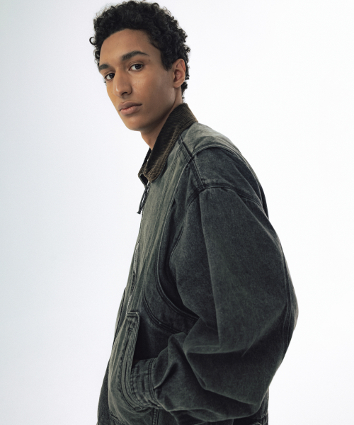 ANGLAN（アングラン）の「Denim Work Zip-Up Jacket - Washed Black（デニムジャケット・メンズ・その他・1/2）」の5枚目の写真