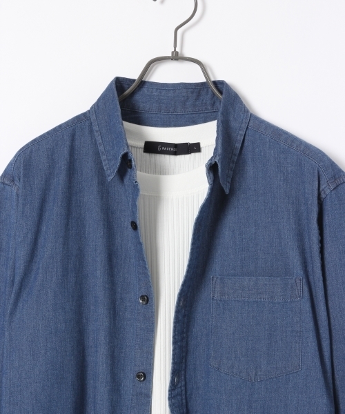 RAGEBLUE（レイジブルー）の「ストレッチデニムシャツ/732692（シャツ/ブラウス・メンズ・ブルー/ネイビー/その他1・LARGE/MEDIUM）」の5枚目の写真