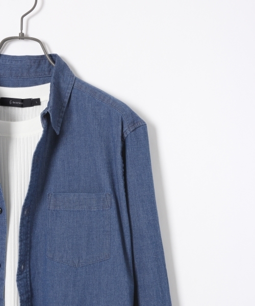 RAGEBLUE（レイジブルー）の「ストレッチデニムシャツ/732692（シャツ/ブラウス・メンズ・ブルー/ネイビー/その他1・LARGE/MEDIUM）」の6枚目の写真