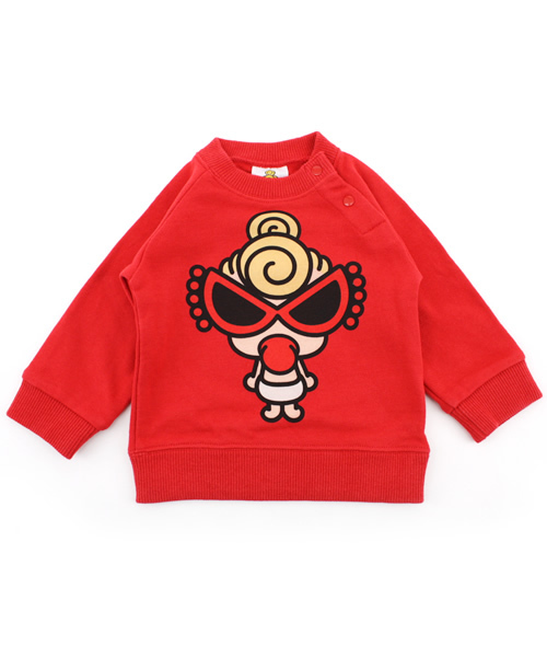 HYSTERIC MINI(ヒステリックミニ)の「BABY DOLL MINI トレーナー(スウェット・キッズ・ネイビー/レッド/イエロー・60/70/80)」の1枚目の写真