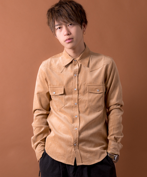 MANGROVE（マングローブ）の「【MANGROVE】ストレッチコーデュロイウエスタンシャツ（シャツ/ブラウス・メンズ・ネイビー/グレー/チャコールグレー/ホワイト/アイボリー/ブラック/ワイン/ベージュ・SMALL/MEDIUM/LARGE/X-LARGE）」の6枚目の写真