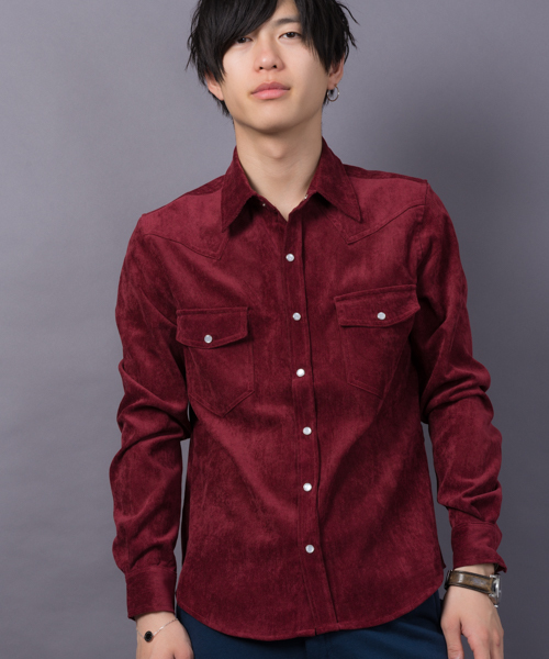 MANGROVE（マングローブ）の「【MANGROVE】ストレッチコーデュロイウエスタンシャツ（シャツ/ブラウス・メンズ・ネイビー/グレー/チャコールグレー/ホワイト/アイボリー/ブラック/ワイン/ベージュ・SMALL/MEDIUM/LARGE/X-LARGE）」の8枚目の写真