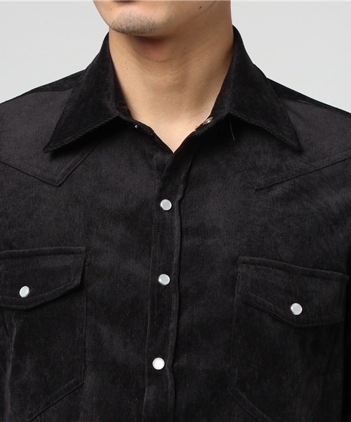 MANGROVE（マングローブ）の「【MANGROVE】ストレッチコーデュロイウエスタンシャツ（シャツ/ブラウス・メンズ・ネイビー/グレー/チャコールグレー/ホワイト/アイボリー/ブラック/ワイン/ベージュ・SMALL/MEDIUM/LARGE/X-LARGE）」の9枚目の写真