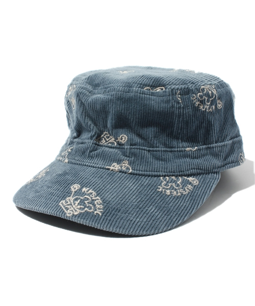 JOEY HYSTERIC（ジョーイヒステリック）の「HYSTERIC WORLD総刺繍 ミリタリーキャップ（キャップ・キッズ・ベージュ/サックスブルー/ピンク・MEDIUM/LARGE）」の2枚目の写真