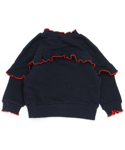 apres les cours（アプレレクール）の「フリルトレーナー（スウェット・キッズ・ネイビー/ピンク・80/90/100/110/120/130/140）」の7枚目の写真