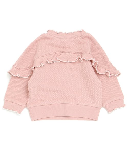apres les cours（アプレレクール）の「フリルトレーナー（スウェット・キッズ・ネイビー/ピンク・80/90/100/110/120/130/140）」の3枚目の写真