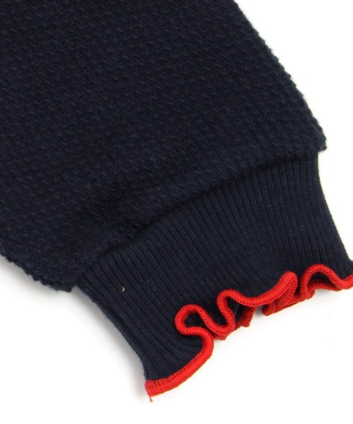 apres les cours（アプレレクール）の「フリルトレーナー（スウェット・キッズ・ネイビー/ピンク・80/90/100/110/120/130/140）」の6枚目の写真