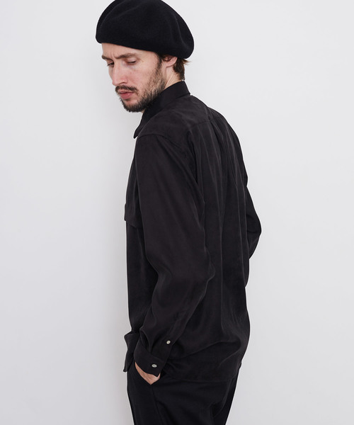 UNITED TOKYO（ユナイテッドトウキョウ）の「スエードレギュラーシャツ（シャツ/ブラウス・メンズ・ブラック/サックスブルー/バーガンディー・1/2/3）」の13枚目の写真