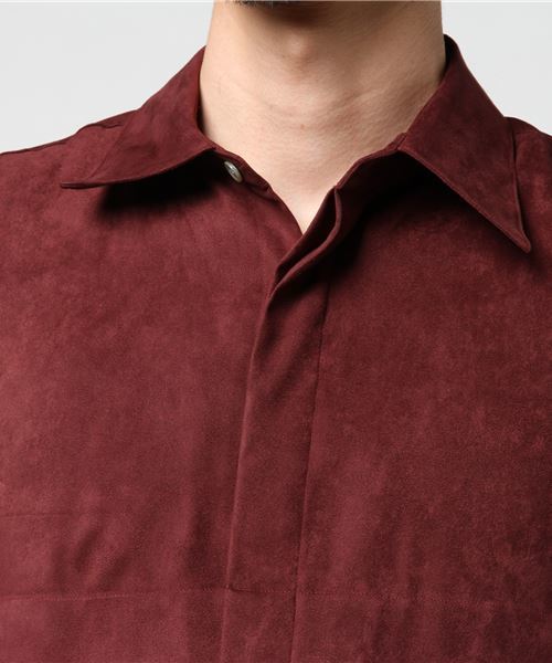 UNITED TOKYO（ユナイテッドトウキョウ）の「スエードレギュラーシャツ（シャツ/ブラウス・メンズ・ブラック/サックスブルー/バーガンディー・1/2/3）」の6枚目の写真