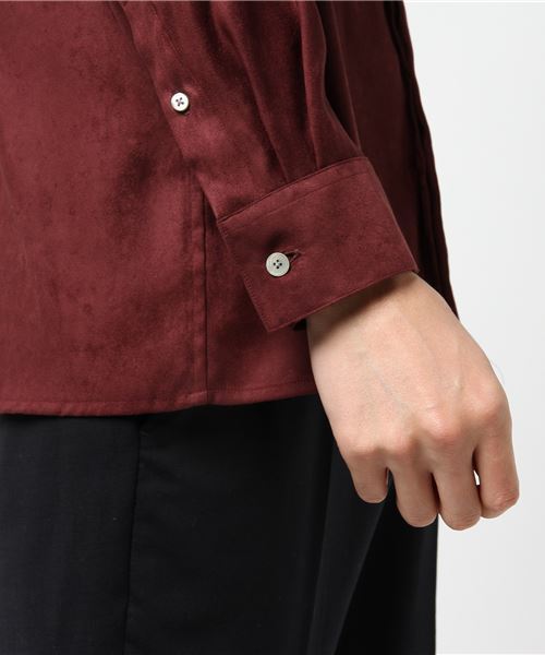 UNITED TOKYO（ユナイテッドトウキョウ）の「スエードレギュラーシャツ（シャツ/ブラウス・メンズ・ブラック/サックスブルー/バーガンディー・1/2/3）」の8枚目の写真