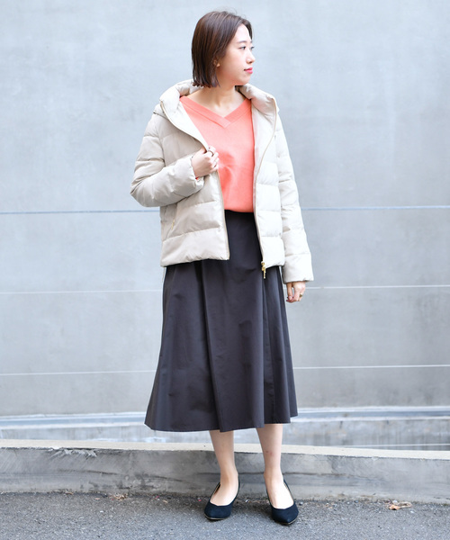 un dix cors（アンディコール）の「NEWミドルダウンジャケット（ダウンジャケット/コート・レディース・アイボリー/ネイビー/ブラック・ﾌﾘ-）」の10枚目の写真