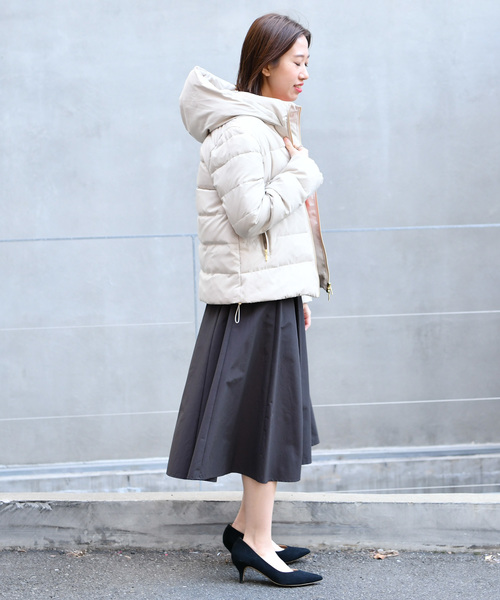 un dix cors（アンディコール）の「NEWミドルダウンジャケット（ダウンジャケット/コート・レディース・アイボリー/ネイビー/ブラック・ﾌﾘ-）」の11枚目の写真