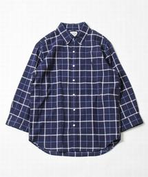 coen | 綿麻チェック七分袖レギュラーカラーシャツ(シャツ/ブラウス)