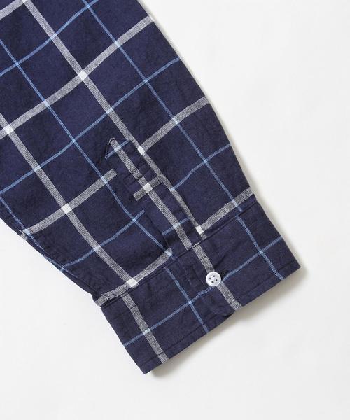coen（コーエン）の「綿麻チェック七分袖レギュラーカラーシャツ（シャツ/ブラウス・メンズ・ライトブルー/ネイビー・X-LARGE/LARGE/MEDIUM/SMALL）」の7枚目の写真