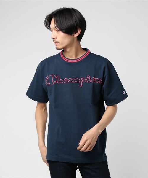 Champion(チャンピオン)の「【Champion/チャンピオン】メンズ Tシャツ(Tシャツ/カットソー・メンズ・ホワイト/ネイビー/ブラック・MEDIUM/LARGE)」の1枚目の写真