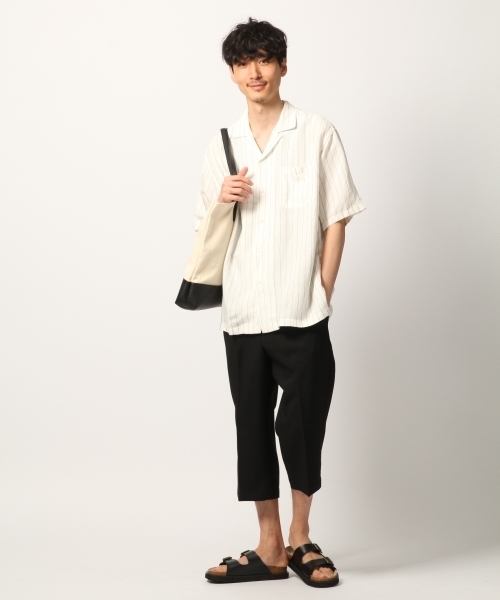 GLOBAL WORK（グローバルワーク）の「リネンオープンカラー半袖(ガラ)/790212（シャツ/ブラウス・メンズ・ブルー系その他7/ライトベージュ/その他1・X-LARGE/MEDIUM/LARGE/SMALL）」の4枚目の写真