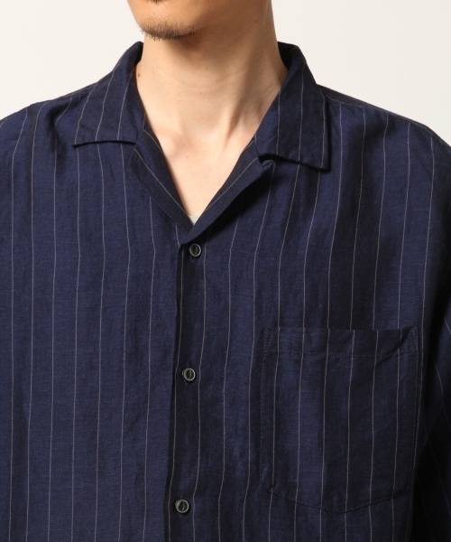 GLOBAL WORK（グローバルワーク）の「リネンオープンカラー半袖(ガラ)/790212（シャツ/ブラウス・メンズ・ブルー系その他7/ライトベージュ/その他1・X-LARGE/MEDIUM/LARGE/SMALL）」の9枚目の写真