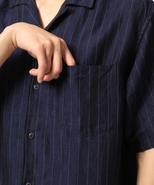 GLOBAL WORK（グローバルワーク）の「リネンオープンカラー半袖(ガラ)/790212（シャツ/ブラウス・メンズ・ブルー系その他7/ライトベージュ/その他1・X-LARGE/MEDIUM/LARGE/SMALL）」の10枚目の写真