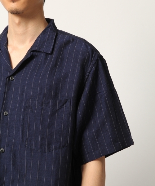 GLOBAL WORK（グローバルワーク）の「リネンオープンカラー半袖(ガラ)/790212（シャツ/ブラウス・メンズ・ブルー系その他7/ライトベージュ/その他1・X-LARGE/MEDIUM/LARGE/SMALL）」の11枚目の写真