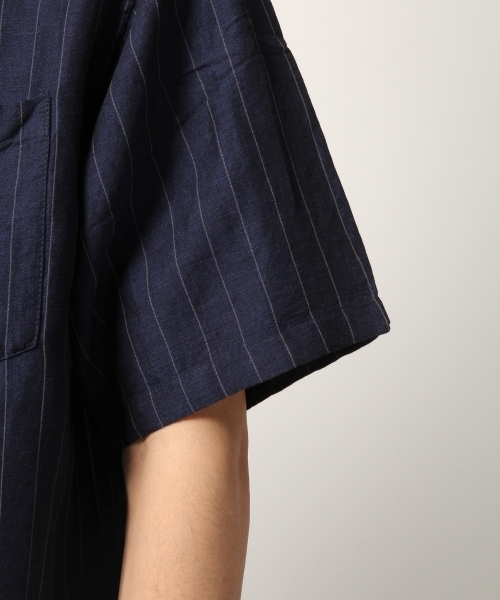 GLOBAL WORK（グローバルワーク）の「リネンオープンカラー半袖(ガラ)/790212（シャツ/ブラウス・メンズ・ブルー系その他7/ライトベージュ/その他1・X-LARGE/MEDIUM/LARGE/SMALL）」の12枚目の写真