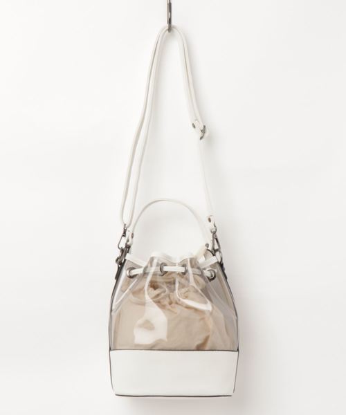 VENCEEXCHANGE（ヴァンスエクスチェンジ）の「PVC巾着ショルダーバッグ（ショルダーバッグ・レディース・ホワイト/ブラック/シルバー・FREE）」の4枚目の写真