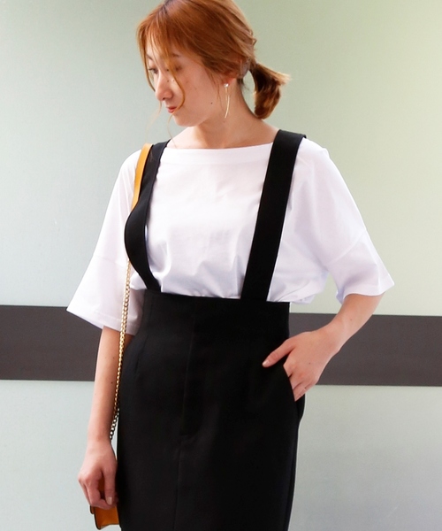 Tiara（ティアラ）の「後ろVボートネックカットソー（Tシャツ/カットソー・レディース・その他1/ホワイト/ブラック/その他2・FREE）」の2枚目の写真