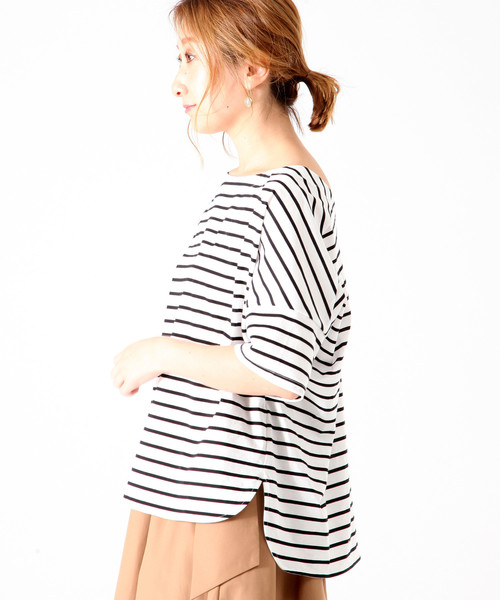 Tiara（ティアラ）の「後ろVボートネックカットソー（Tシャツ/カットソー・レディース・その他1/ホワイト/ブラック/その他2・FREE）」の11枚目の写真