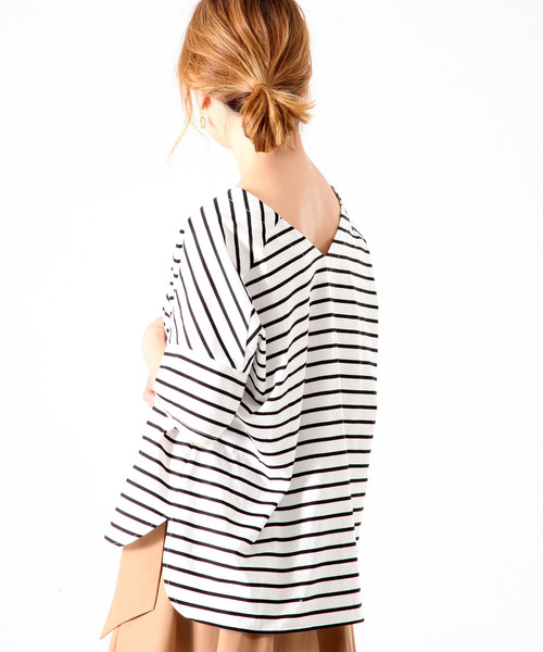 Tiara（ティアラ）の「後ろVボートネックカットソー（Tシャツ/カットソー・レディース・その他1/ホワイト/ブラック/その他2・FREE）」の9枚目の写真