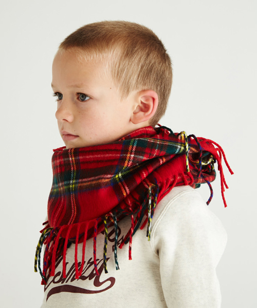 Smoothy(スムージー)の「Smoothy Check Ring Muffler / スムージー チェックリングマフラー(ストール/ショール・キッズ・ホワイト/ブラック/レッド/グリーン/ワイン/グリーン系その他・FREE)」の5枚目の写真