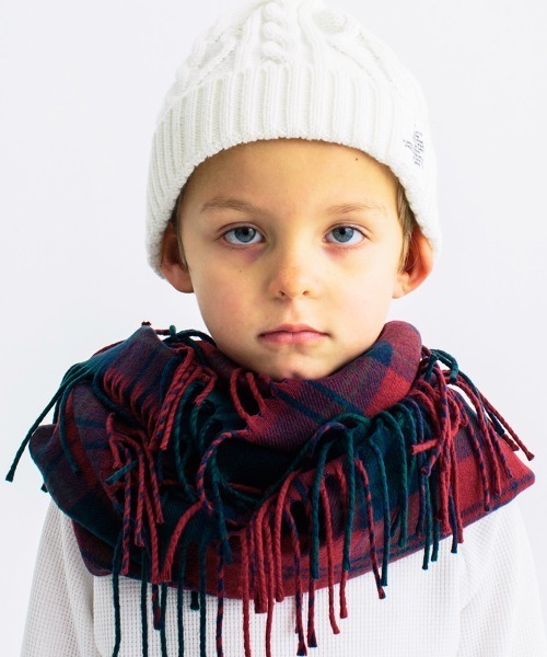 Smoothy(スムージー)の「Smoothy Check Ring Muffler / スムージー チェックリングマフラー(ストール/ショール・キッズ・ホワイト/ブラック/レッド/グリーン/ワイン/グリーン系その他・FREE)」の6枚目の写真