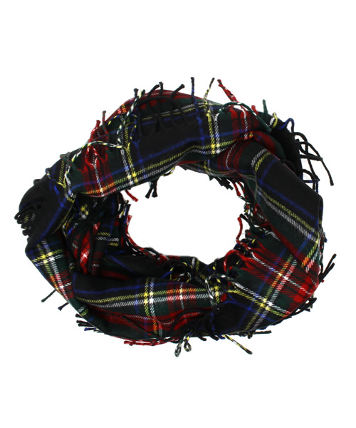 Smoothy(スムージー)の「Smoothy Check Ring Muffler / スムージー チェックリングマフラー(ストール/ショール・キッズ・ホワイト/ブラック/レッド/グリーン/ワイン/グリーン系その他・FREE)」の7枚目の写真