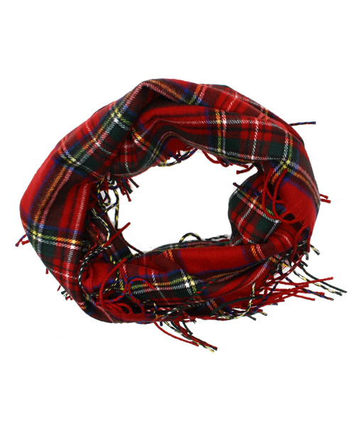 Smoothy(スムージー)の「Smoothy Check Ring Muffler / スムージー チェックリングマフラー(ストール/ショール・キッズ・ホワイト/ブラック/レッド/グリーン/ワイン/グリーン系その他・FREE)」の9枚目の写真