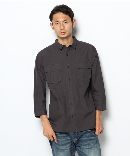 BEAMS(ビームス)の「○BEAMS / ガーメントダイ アーミー 7/10 シャツ(シャツ/ブラウス・メンズ・ブラック/ダークブラウン・SMALL/MEDIUM/LARGE/X-LARGE)」の2枚目の写真