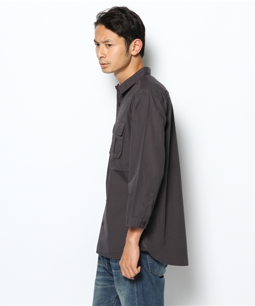BEAMS(ビームス)の「○BEAMS / ガーメントダイ アーミー 7/10 シャツ(シャツ/ブラウス・メンズ・ブラック/ダークブラウン・SMALL/MEDIUM/LARGE/X-LARGE)」の4枚目の写真