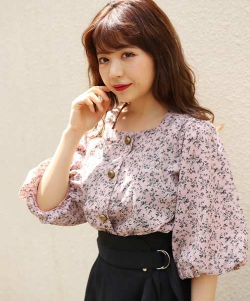 apres jour（アプレジュール）の「スクエアネックバルーンブラウス【ZOZOTOWN限定アイテム】（シャツ/ブラウス・レディース・ダークブラウン/ベージュ/ピンク・フリー）」の3枚目の写真