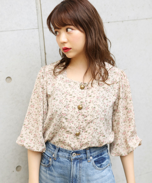 apres jour（アプレジュール）の「スクエアネックバルーンブラウス【ZOZOTOWN限定アイテム】（シャツ/ブラウス・レディース・ダークブラウン/ベージュ/ピンク・フリー）」の5枚目の写真