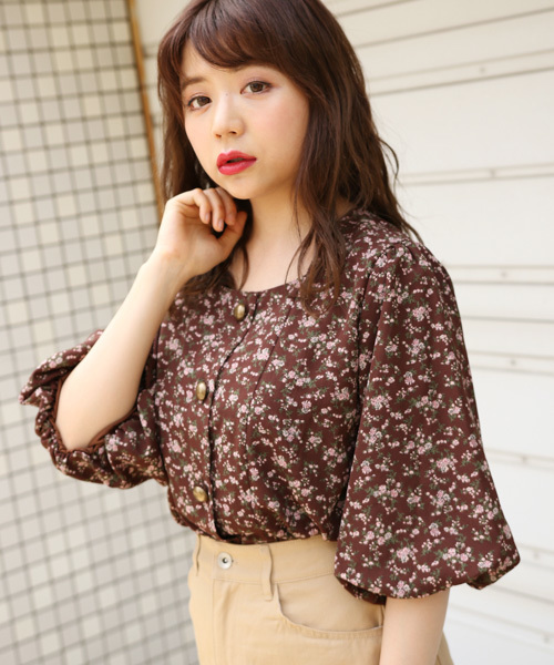 apres jour（アプレジュール）の「スクエアネックバルーンブラウス【ZOZOTOWN限定アイテム】（シャツ/ブラウス・レディース・ダークブラウン/ベージュ/ピンク・フリー）」の18枚目の写真