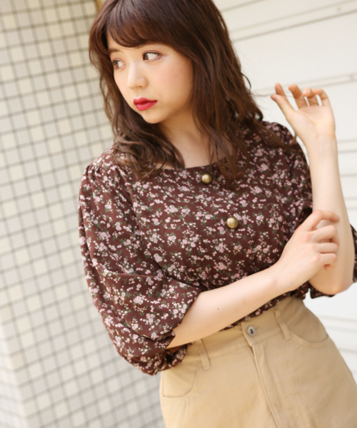 apres jour（アプレジュール）の「スクエアネックバルーンブラウス【ZOZOTOWN限定アイテム】（シャツ/ブラウス・レディース・ダークブラウン/ベージュ/ピンク・フリー）」の19枚目の写真