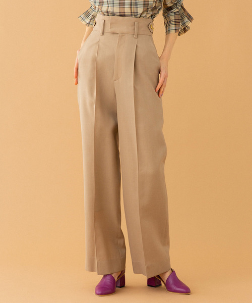 UNITED TOKYO（ユナイテッドトウキョウ）の「リボーンカコウストレートパンツ（その他パンツ・レディース・ブラック/ベージュ/グリーン・1/2）」の2枚目の写真