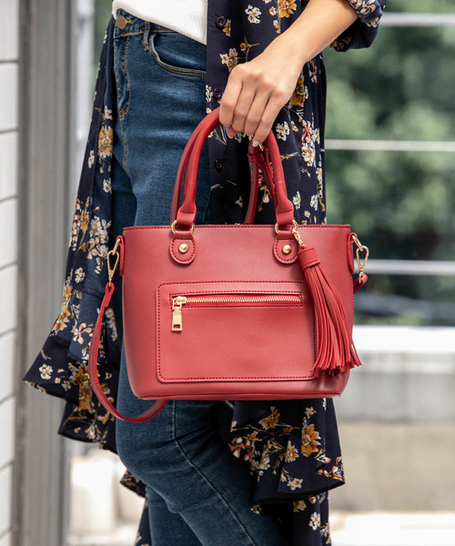 Edit Sheen（エディットシーン）の「タッセルチャームスクエアバッグ（ハンドバッグ・レディース・ブラック/レッド/モカ・FREE）」の11枚目の写真