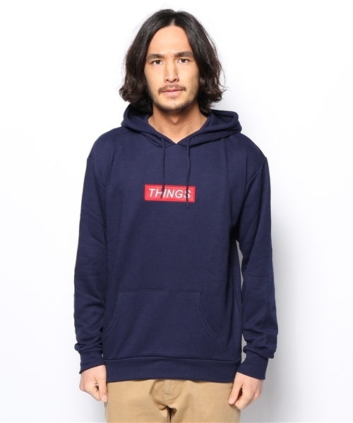 WEGO（ウィゴー）の「WEGO/ワッペンBOXロゴプルパーカー（パーカー・メンズ・ブラック/杢グレー/ブルー/ネイビー/ワイン・MEDIUM/LARGE）」の4枚目の写真